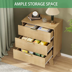 24" Wide Side Table with 3 Large Storage Drawers