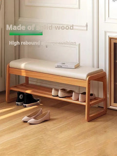 Solid Wood Entrance Shoe Cabinet