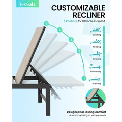 Aluminum Chaise Lounge Chair – 5-Position Recliner