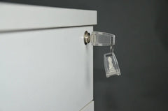 3-Drawer MDF Office File Cabinet with Wheels and Key Lock