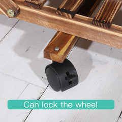 6-Tier Wood Plant Stand with Wheels
