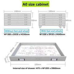5-Drawer Metal Flat File Cabinet