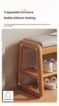 Solid Wood Entrance Shoe Cabinet