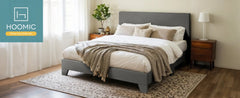 Upholstered Bed Frame with Adjustable Headboard