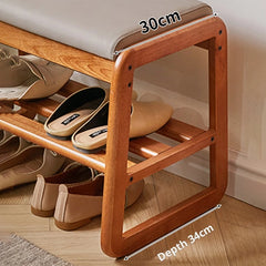 Solid Wood Entrance Shoe Cabinet