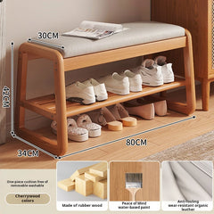 Solid Wood Entrance Shoe Cabinet