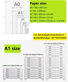 5-Drawer Metal Flat File Cabinet