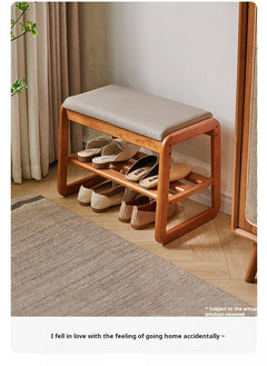 Solid Wood Entrance Shoe Cabinet