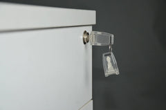 3-Drawer MDF Office File Cabinet with Wheels and Key Lock