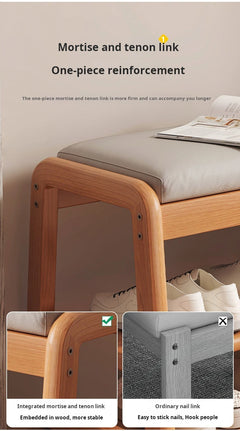 Solid Wood Entrance Shoe Cabinet