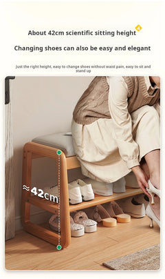 Solid Wood Entrance Shoe Cabinet