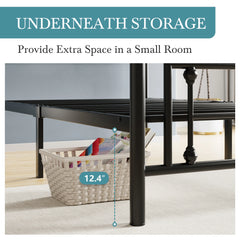 14" Metal Platform Bed Frame – Vintage Victorian Style