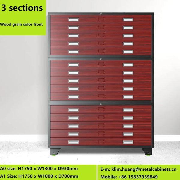 5-Drawer Metal Flat File Cabinet