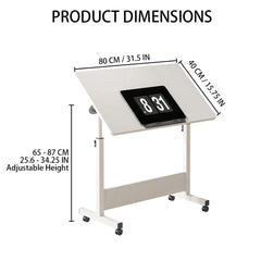 Height Adjustable Foldable Desk with Wheels