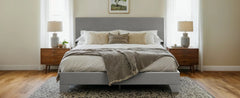 Upholstered Bed Frame with Adjustable Headboard