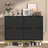 Slim Shoe Cabinet with Flip-Up Doors