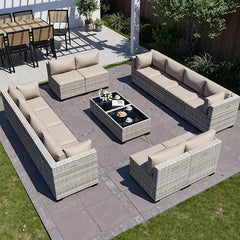 8-Piece Outdoor Patio Set with Fire Pit Table