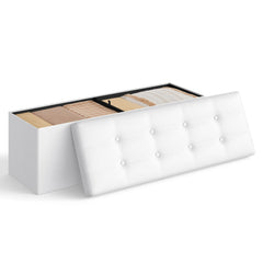 43" Folding Storage Ottoman Bench