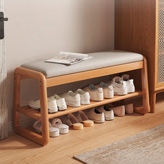 Solid Wood Entrance Shoe Cabinet