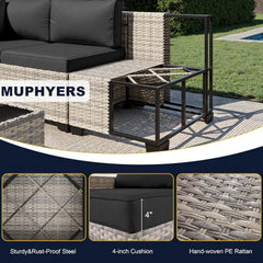 8-Piece Outdoor Patio Set with Fire Pit Table