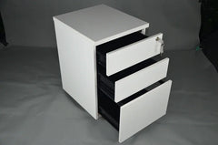 3-Drawer MDF Office File Cabinet with Wheels and Key Lock