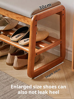 Solid Wood Entrance Shoe Cabinet