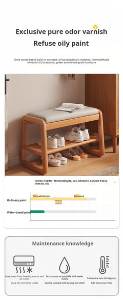 Solid Wood Entrance Shoe Cabinet