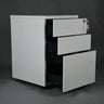 3-Drawer MDF Office File Cabinet with Wheels and Key Lock