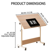 Height Adjustable Foldable Desk with Wheels