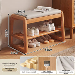 Solid Wood Entrance Shoe Cabinet