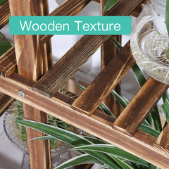 6-Tier Wood Plant Stand with Wheels