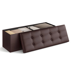 43" Folding Storage Ottoman Bench