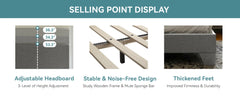 Upholstered Bed Frame with Adjustable Headboard