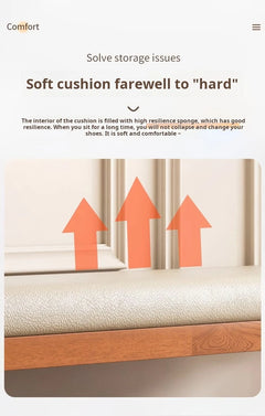 Solid Wood Entrance Shoe Cabinet