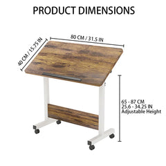 Height Adjustable Foldable Desk with Wheels