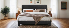 Upholstered Bed Frame with Adjustable Headboard