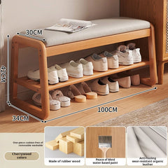 Solid Wood Entrance Shoe Cabinet