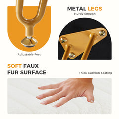 Faux Fur Storage Ottoman Stool