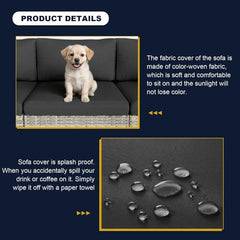 8-Piece Outdoor Patio Set with Fire Pit Table