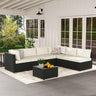 7-Piece Outdoor Patio Furniture Set – Handwoven All-Weather Rattan & 4” Thick Waterproof Cushions, Wicker Outdoor Conversation Sets with Coffee Table for Deck, Backyard, Garden
