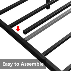 Full Size Bed Frame, Storage Headboard with Outlets, Easy to Install, Sturdy and Stable, No Noise, No Box Springs Needed - Perfect for a Good Night'S Sleep