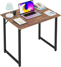 32/39/47 Inch Computer Desk Study Writing Table, Adjustable Feet, Modern Furniture for Home Office (1, Brown, 47 Inch)