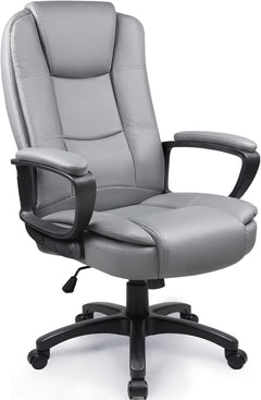 Home Office Chair, 400LBS Big and Tall Computer Chair Heavy Duty Design, Ergonomic High Back Cushion Lumbar Back Support, Adjustable Executive Leather with Armrest