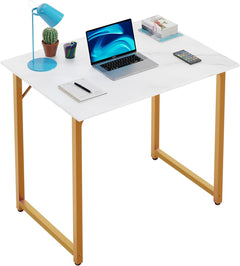 32/39/47 Inch Computer Desk Study Writing Table, Adjustable Feet, Modern Furniture for Home Office (1, Brown, 47 Inch)