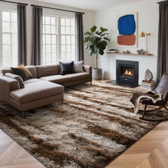 6X9 Ft Large Shag Rugs for Living Room Decor, Tie-Dyed Ultra Soft Fluffy Furry Area Rugs for Bedroom Indoor Floor, Aesthetic Carpet for Kids Home (Dark Grey)