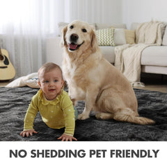 6X9 Ft Large Shag Rugs for Living Room Decor, Tie-Dyed Ultra Soft Fluffy Furry Area Rugs for Bedroom Indoor Floor, Aesthetic Carpet for Kids Home (Dark Grey)