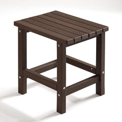 Adirondack Square Side Table, HDPE Outdoor Side Tables, Weather Resistant End Table for Patio, Backyard, Pool, Indoor Companion, Beach, Easy Maintenance (White)