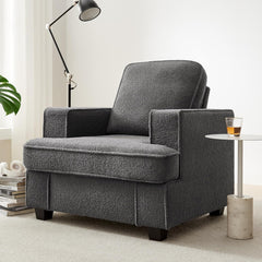 Couches for Living Room, 85” Cloud Couch in Soft Teddy Fleece, Removable Cover, Easy Assembly, Modern Sofa for Living Room/Bedroom/Office/Apartment, Beige