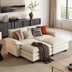 Sectionl Loveset Sof - 90'' Oversized Corduroy Cloud Couch Soft Modern Comfy Green Loveset Couch Deep Set Couches for Living Room Bedroom prtment Office, Green