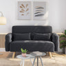 46" Modern Fabric Loveseat Sofa with Lumbar Pillows and Solid Wood Legs for Small Spaces, Offices, and Bedrooms - Dark Gray